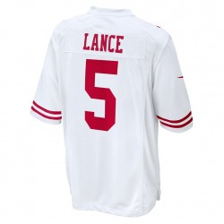 NFL San Francisco 49ers Trey Lance 5 Nike White 2021 Draft Jersey