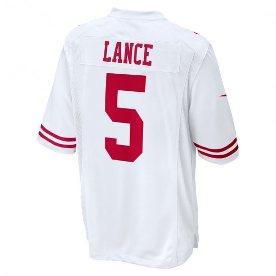 NFL San Francisco 49ers Trey Lance 5 Nike White 2021 Draft Jersey