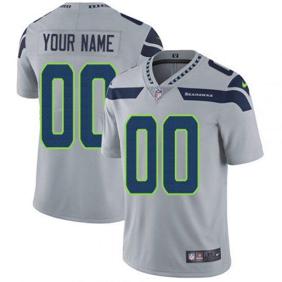 NFL Seattle Seahawks Custom Grey Jersey