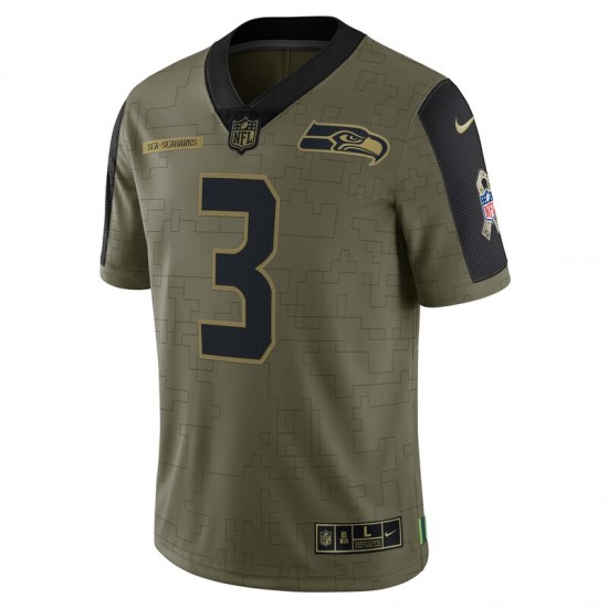 NFL Seattle Seahawks Russell Wilson 3 Nike 2021 Salute to Service Jersey