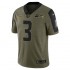 NFL Seattle Seahawks Russell Wilson 3 Nike 2021 Salute to Service Jersey