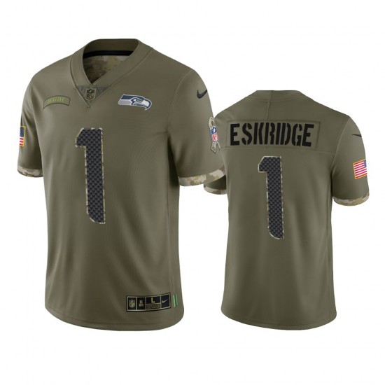 NFL Seattle Seahawks Wayne Eskridge 1 Nike 2022 Salute to Service Jersey
