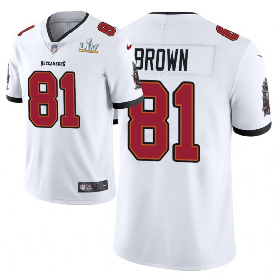 NFL Tampa Bay Buccaneers Antonio Brown 81 Nike White 2021 Super Bowl LV Jersey