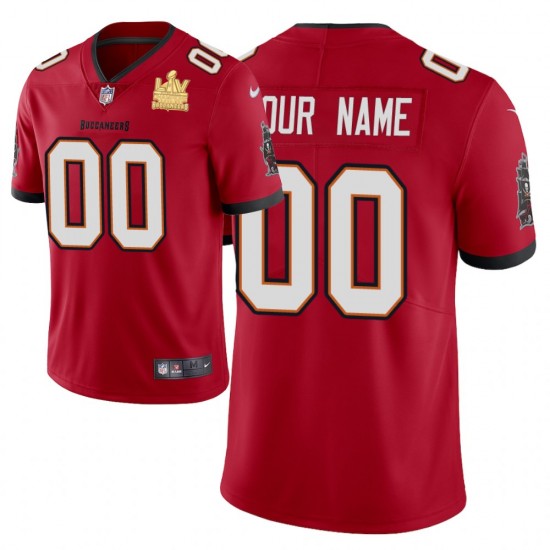 NFL Tampa Bay Buccaneers Custom Nike Red 2021 Super Bowl LV Champions Jersey