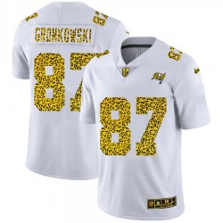 NFL Tampa Bay Buccaneers Rob Gronkowski 87 Nike Flocked Leopard Print White Jersey
