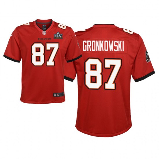 NFL Tampa Bay Buccaneers Rob Gronkowski 87 Nike Red 2021 Super Bowl LV Jersey