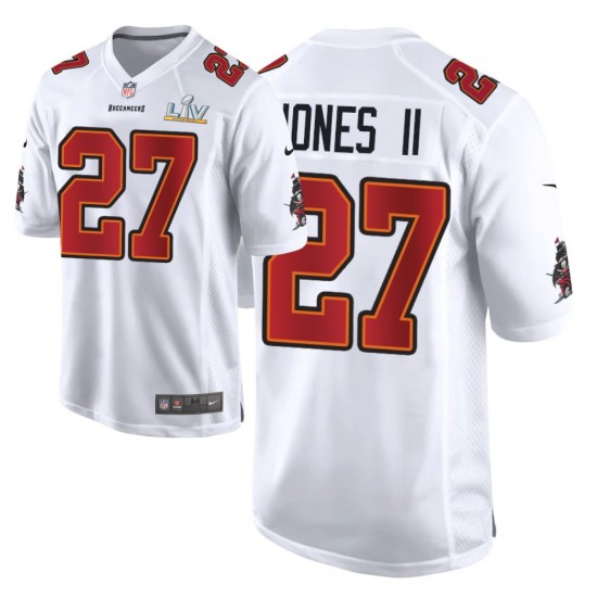 NFL Tampa Bay Buccaneers Ronald Jones II 27 Nike White 2021 Super Bowl LV Jersey