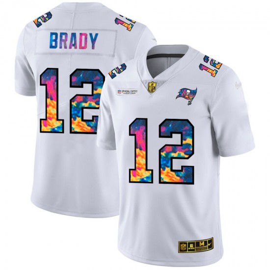 NFL Tampa Bay Buccaneers Tom Brady 12 Nike 2020 Multicolor White Jersey