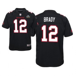 NFL Tampa Bay Buccaneers Tom Brady 12 Nike Black 2021 Super Bowl LV Jersey