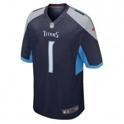NFL Tennessee Titans Caleb Farley 1 Nike Navy 2021 Draft Jersey