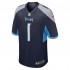 NFL Tennessee Titans Caleb Farley 1 Nike Navy 2021 Draft Jersey