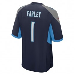 NFL Tennessee Titans Caleb Farley 1 Nike Navy 2021 Draft Jersey