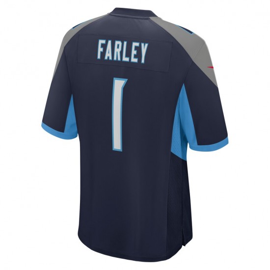NFL Tennessee Titans Caleb Farley 1 Nike Navy 2021 Draft Jersey