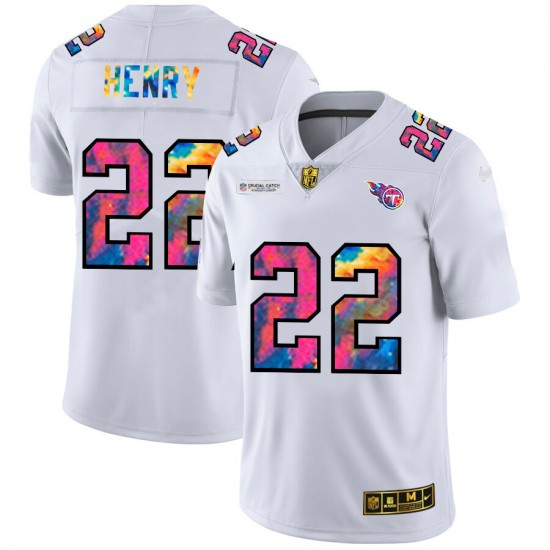 NFL Tennessee Titans Derrick Henry 22 Nike 2020 Multicolor White Jersey