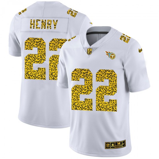 NFL Tennessee Titans Derrick Henry 22 Nike Flocked Leopard Print White Jersey
