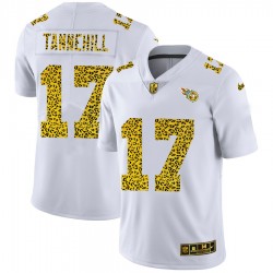 NFL Tennessee Titans Ryan Tannehill 17 Nike Flocked Leopard Print White Jersey