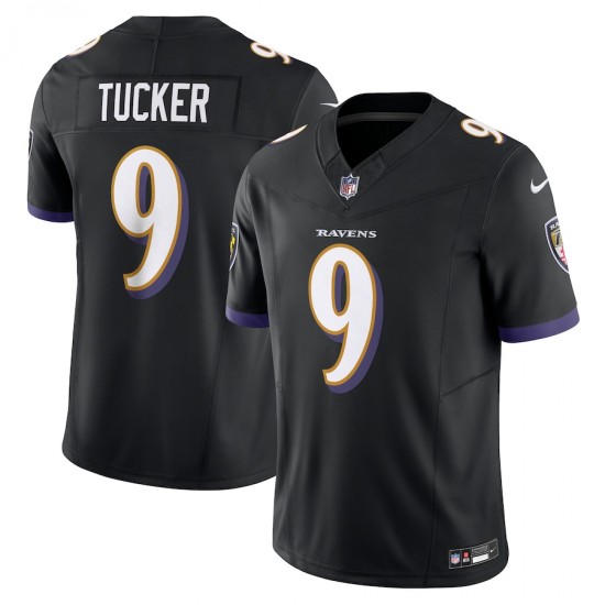 Baltimore Ravens Justin Tucker Nike 2023 Black Vapor F.U.S.E. Limited Jersey