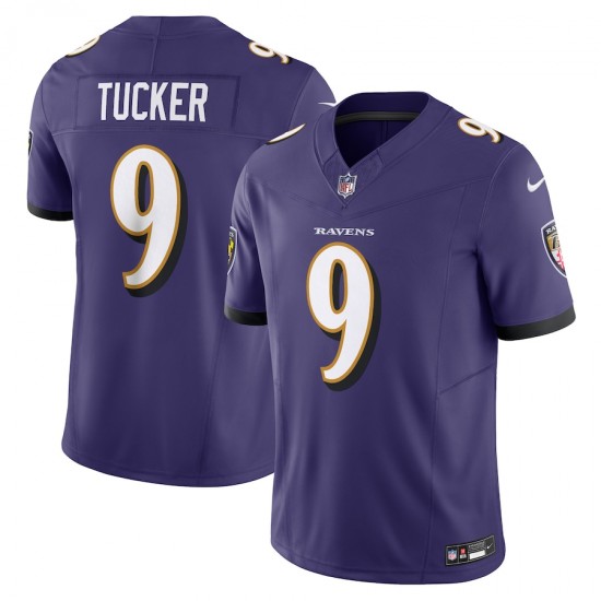 Baltimore Ravens Justin Tucker Nike 2023 Purple Vapor F.U.S.E. Limited Jersey