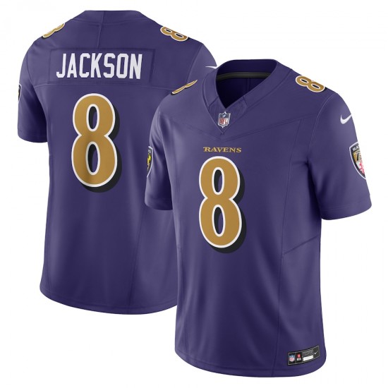 Baltimore Ravens Lamar Jackson Nike 2023 Purple Vapor F.U.S.E. Limited Jersey
