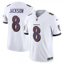 Baltimore Ravens Lamar Jackson Nike 2023 White Vapor F.U.S.E. Limited Jersey