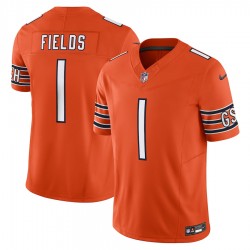 Chicago Bears Justin Fields Nike 2023 Orange Vapor F.U.S.E. Limited Jersey
