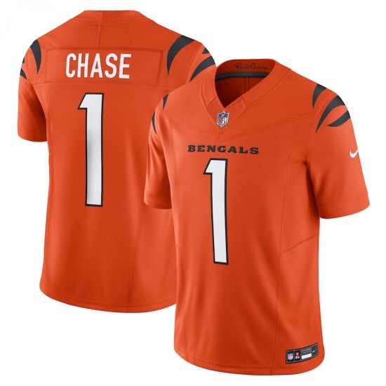 Cincinnati Bengals Ja'Marr Chase Nike 2023 Orange Vapor F.U.S.E. Limited Jersey