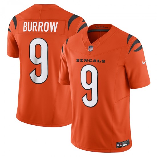 Cincinnati Bengals Joe Burrow Nike 2023 Orange Vapor F.U.S.E. Limited Jersey