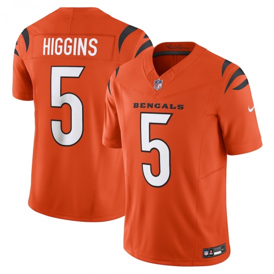 Cincinnati Bengals Tee Higgins Nike 2023 Orange Vapor F.U.S.E. Limited Jersey
