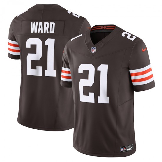 Cleveland Browns Denzel Ward Nike 2023 Brown Vapor F.U.S.E. Limited Jersey