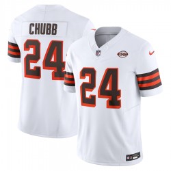 Cleveland Browns Nick Chubb Nike 2023 White Alternate Vapor F.U.S.E. Limited Jersey