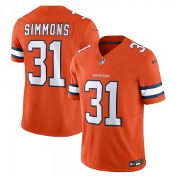 Denver Broncos Justin Simmons Nike 2023 Orange Vapor F.U.S.E. Limited Jersey