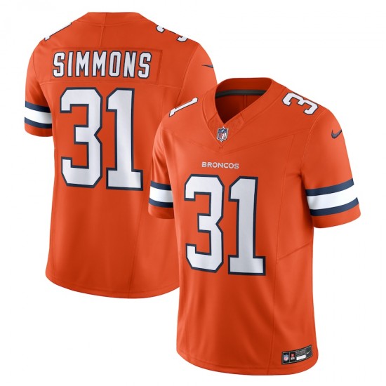 Denver Broncos Justin Simmons Nike 2023 Orange Vapor F.U.S.E. Limited Jersey