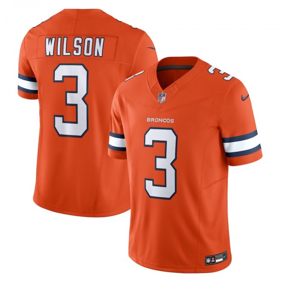Denver Broncos Russell Wilson Nike 2023 Orange Vapor F.U.S.E. Limited Jersey