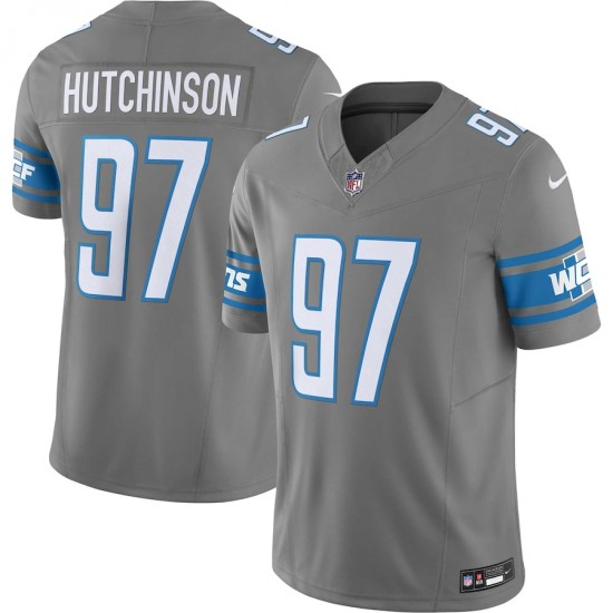 Detroit Lions Aidan Hutchinson Nike 2023 Silver Vapor F.U.S.E. Limited Jersey