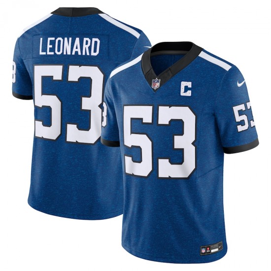 Indianapolis Colts Shaquille Leonard Nike 2023 Royal Indiana Nights Alternate Vapor F.U.S.E. Limited Jersey