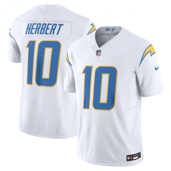Los Angeles Chargers Justin Herbert Nike 2023 White Vapor F.U.S.E. Limited Jersey