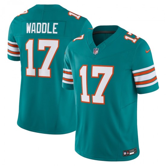 Miami Dolphins Jaylen Waddle Nike 2023 Aqua Vapor F.U.S.E. Limited Jersey
