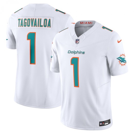 Miami Dolphins Tua Tagovailoa Nike 2023 White Vapor F.U.S.E. Limited Jersey