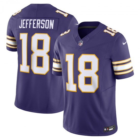 Minnesota Vikings Justin Jefferson Nike 2023 Purple Classic Vapor F.U.S.E. Limited Jersey
