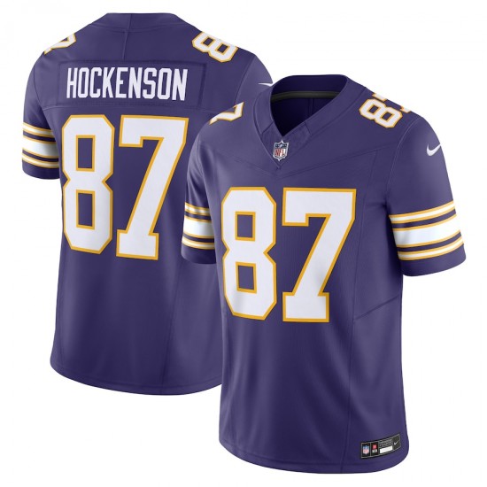 Minnesota Vikings T.J. Hockenson Nike 2023 Purple Classic Vapor F.U.S.E. Limited Jersey
