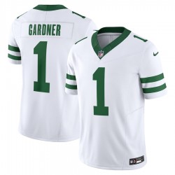 New York Jets Ahmad Sauce Gardner Nike 2023 White Legacy Vapor F.U.S.E. Limited Jersey
