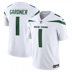 New York Jets Ahmad Sauce Gardner Nike 2023 White Vapor F.U.S.E. Limited Jersey