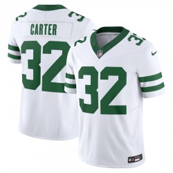 New York Jets Michael Carter Nike 2023 White Legacy Vapor F.U.S.E. Limited Jersey