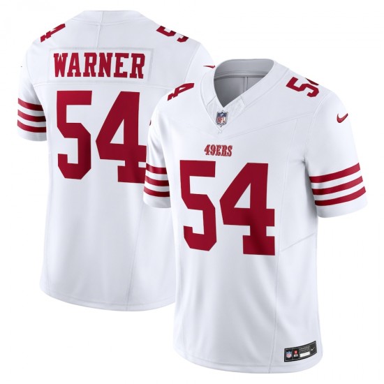 San Francisco 49 ers Fred Warner Nike 2023 White Vapor F.U.S.E. Limited Jersey