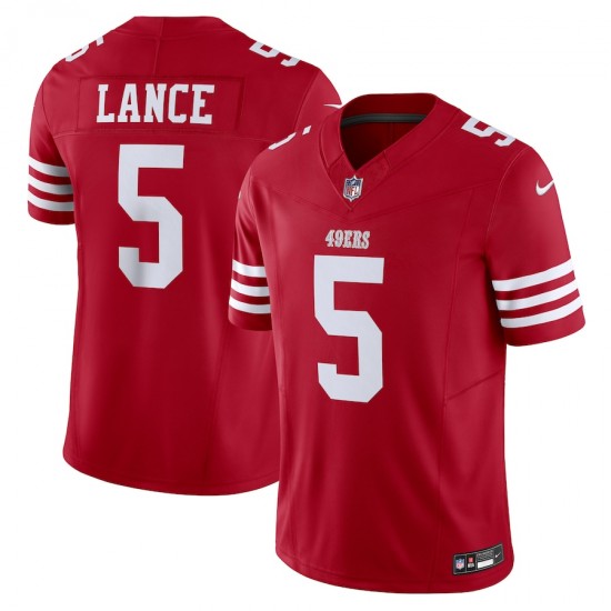 San Francisco 49 ers Trey Lance Nike 2023 Scarlet Vapor F.U.S.E. Limited Jersey