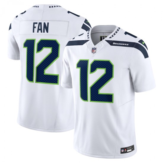 Seattle Seahawks 12 s Nike 2023 White Vapor F.U.S.E. Limited Jersey