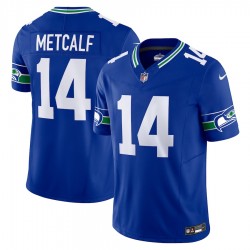 Seattle Seahawks DK Metcalf Nike 2023 Royal Throwback Vapor F.U.S.E. Limited Jersey