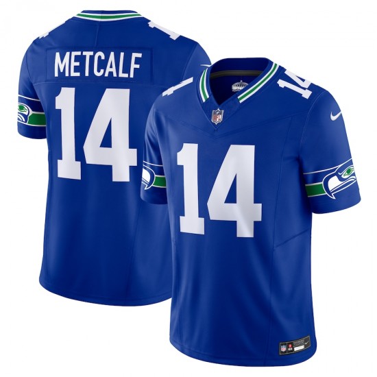 Seattle Seahawks DK Metcalf Nike 2023 Royal Throwback Vapor F.U.S.E. Limited Jersey