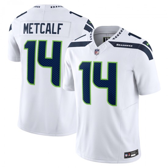 Seattle Seahawks DK Metcalf Nike 2023 White Vapor F.U.S.E. Limited Jersey