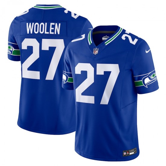 Seattle Seahawks Tariq Woolen Nike 2023 Royal Throwback Vapor F.U.S.E. Limited Jersey